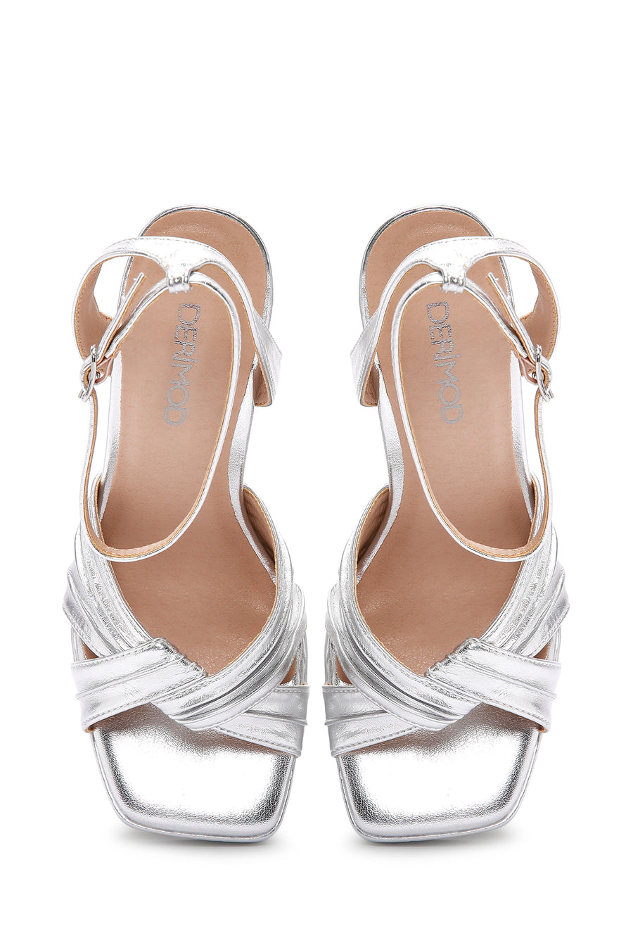 Women's Silver Ankle Strap Platfrom High Heel Sandals