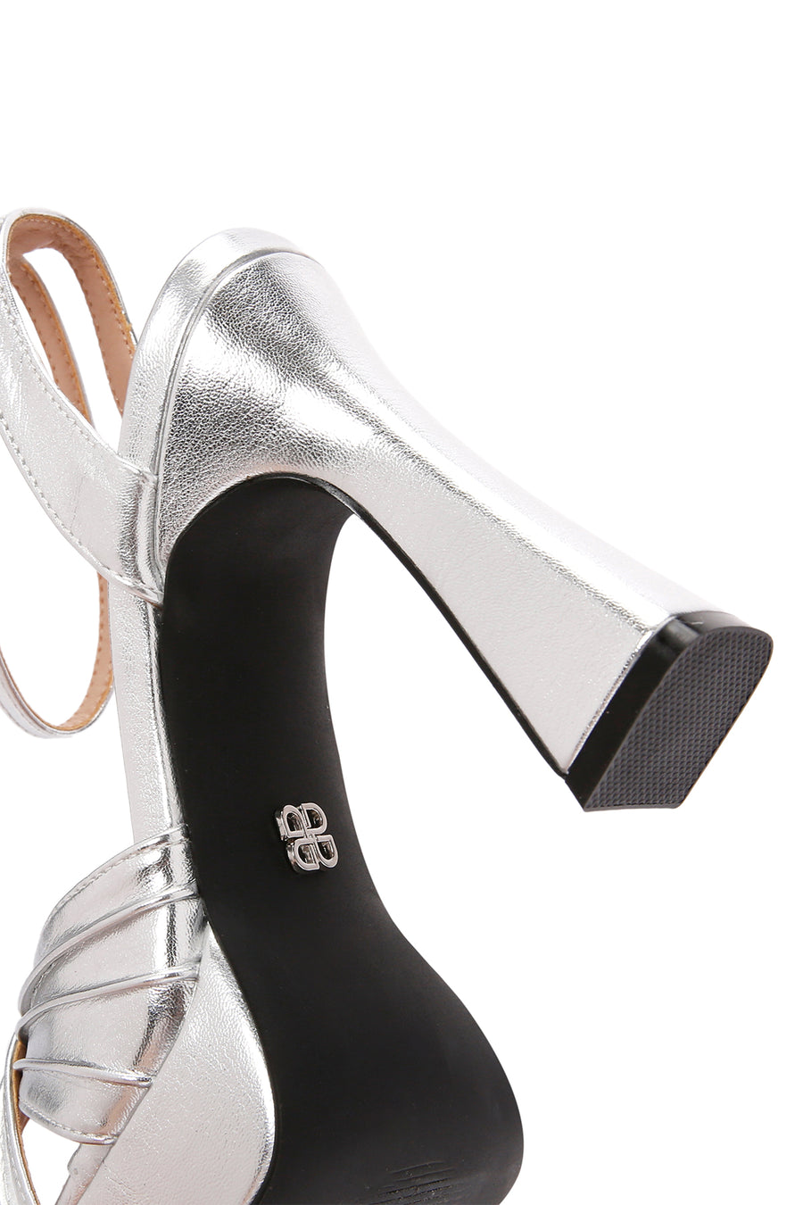Women's Silver Ankle Strap Platfrom High Heel Sandals