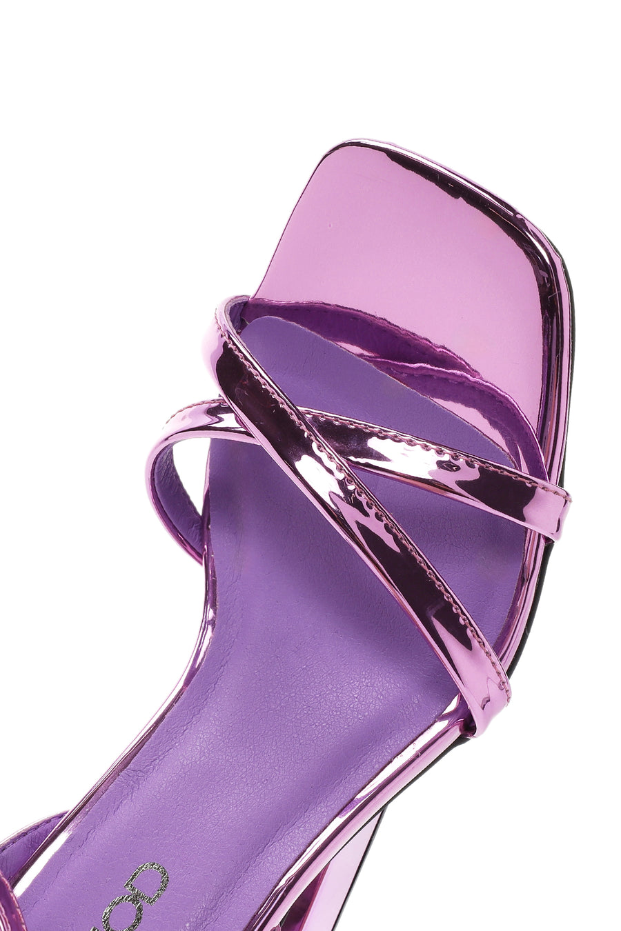 Women's Purple Ankle Buckle Platform Metallic Sandals