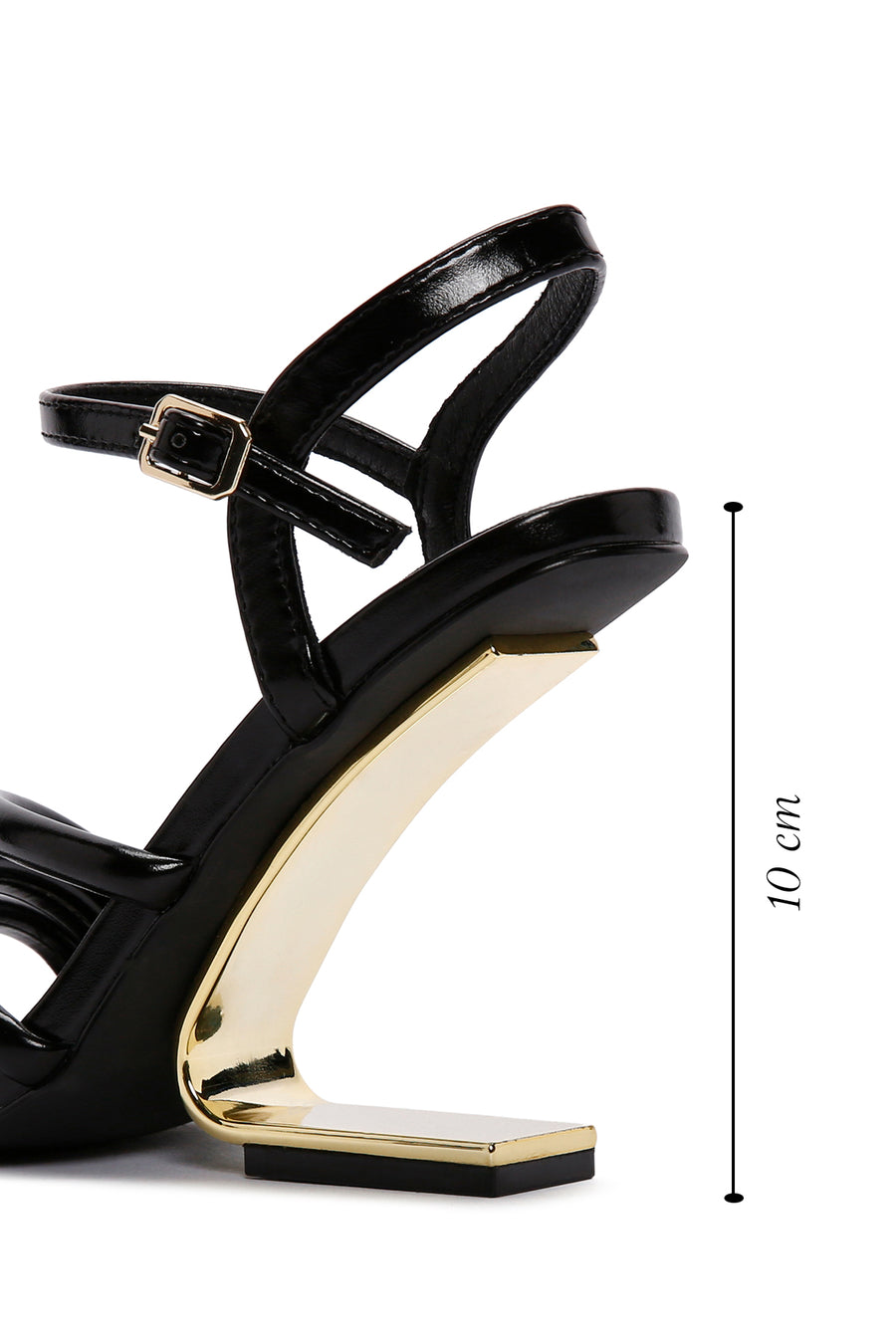 Women's Black Ankle Strap Heeled Sandals