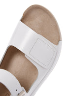 Kadın Beyaz Bilekten Bantlı Deri Comfort Sandalet | Derimod
