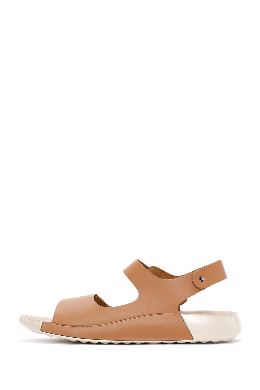 Women's Tan Ankle Strap Leather Comfort Sandals