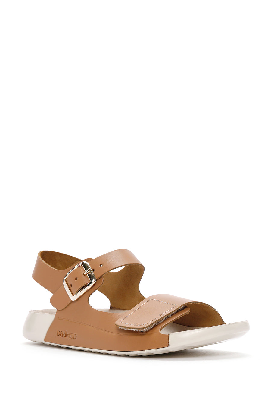 Women's Tan Ankle Strap Leather Comfort Sandals