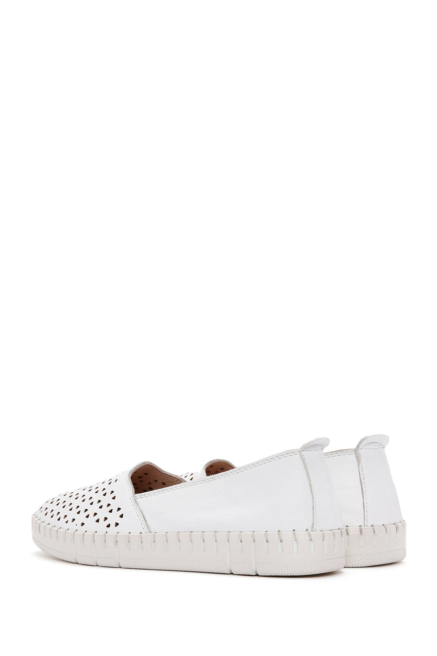 Kadın Beyaz Deri Comfort Loafer