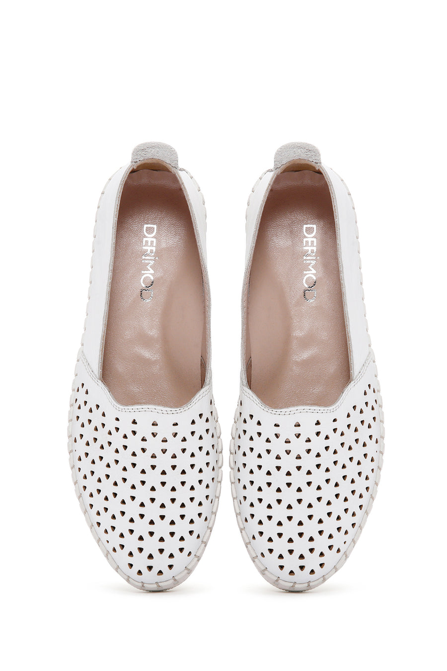 Kadın Beyaz Deri Comfort Loafer