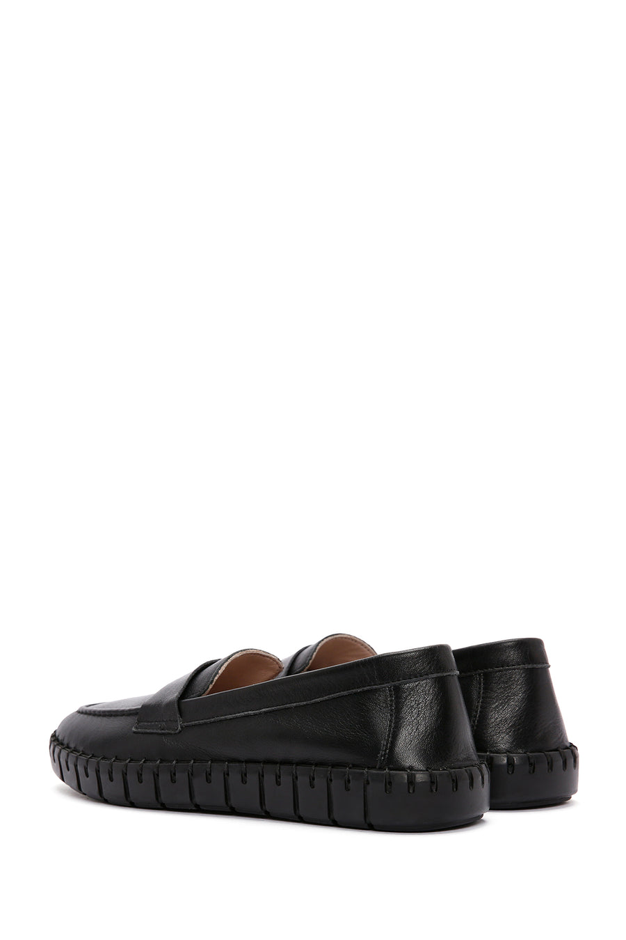 Women's Black Leather Comfort Loafer