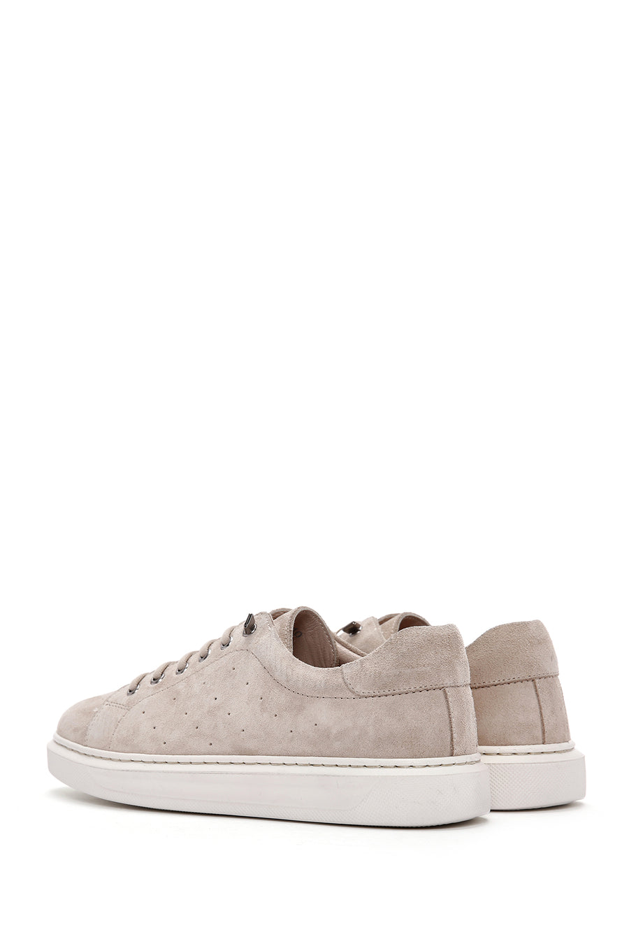 Kadın Bej Bağcıklı Süet Deri Sneaker