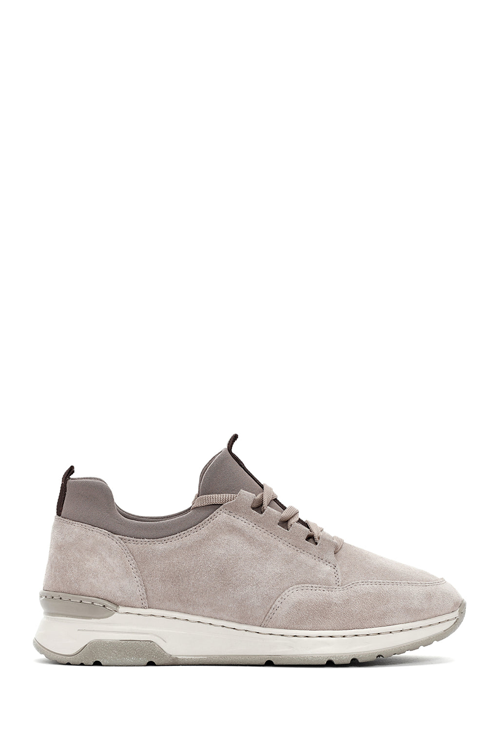 Kadın Bej Bağcıklı Süet Deri Sneaker
