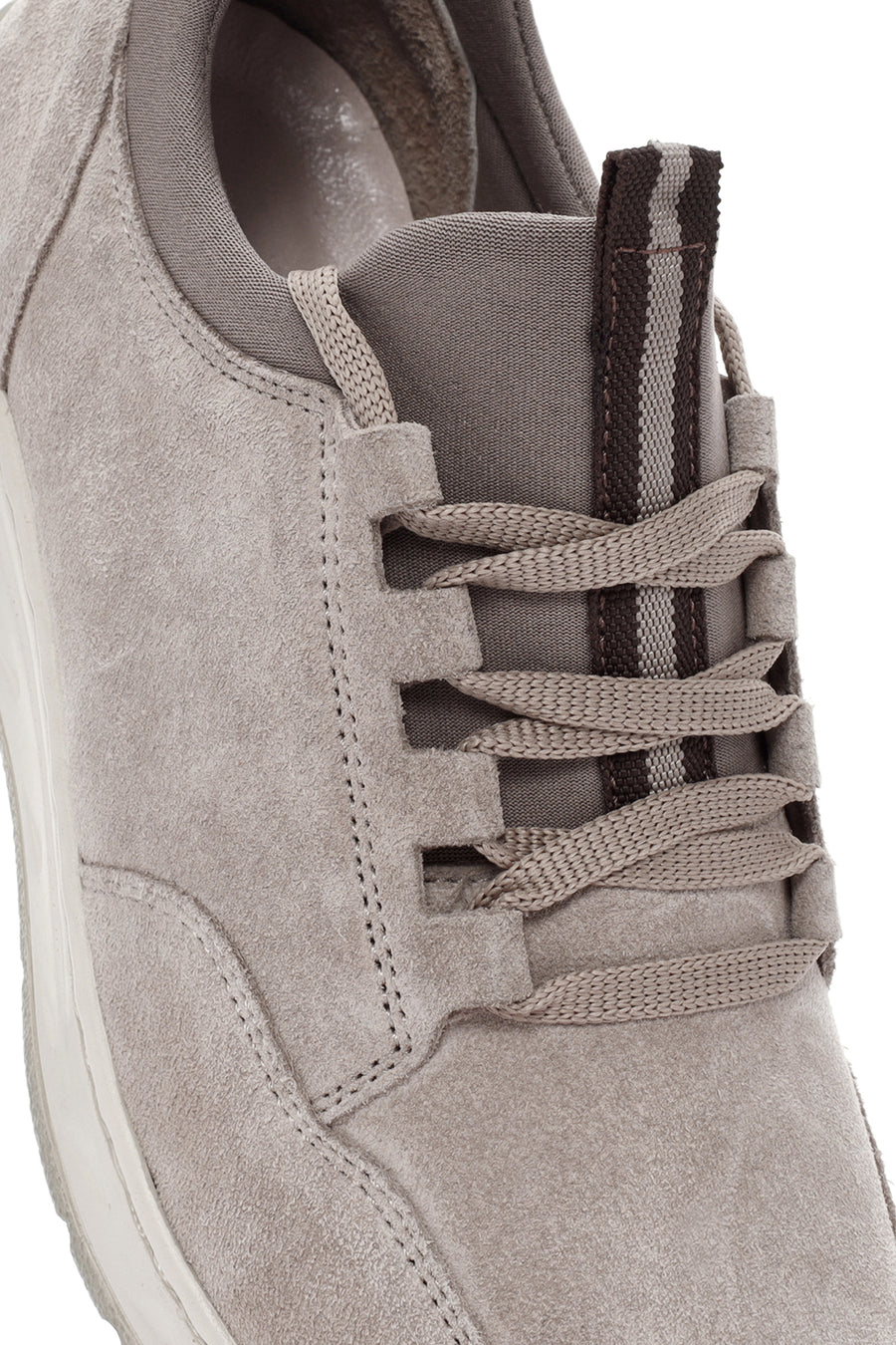 Kadın Bej Bağcıklı Süet Deri Sneaker