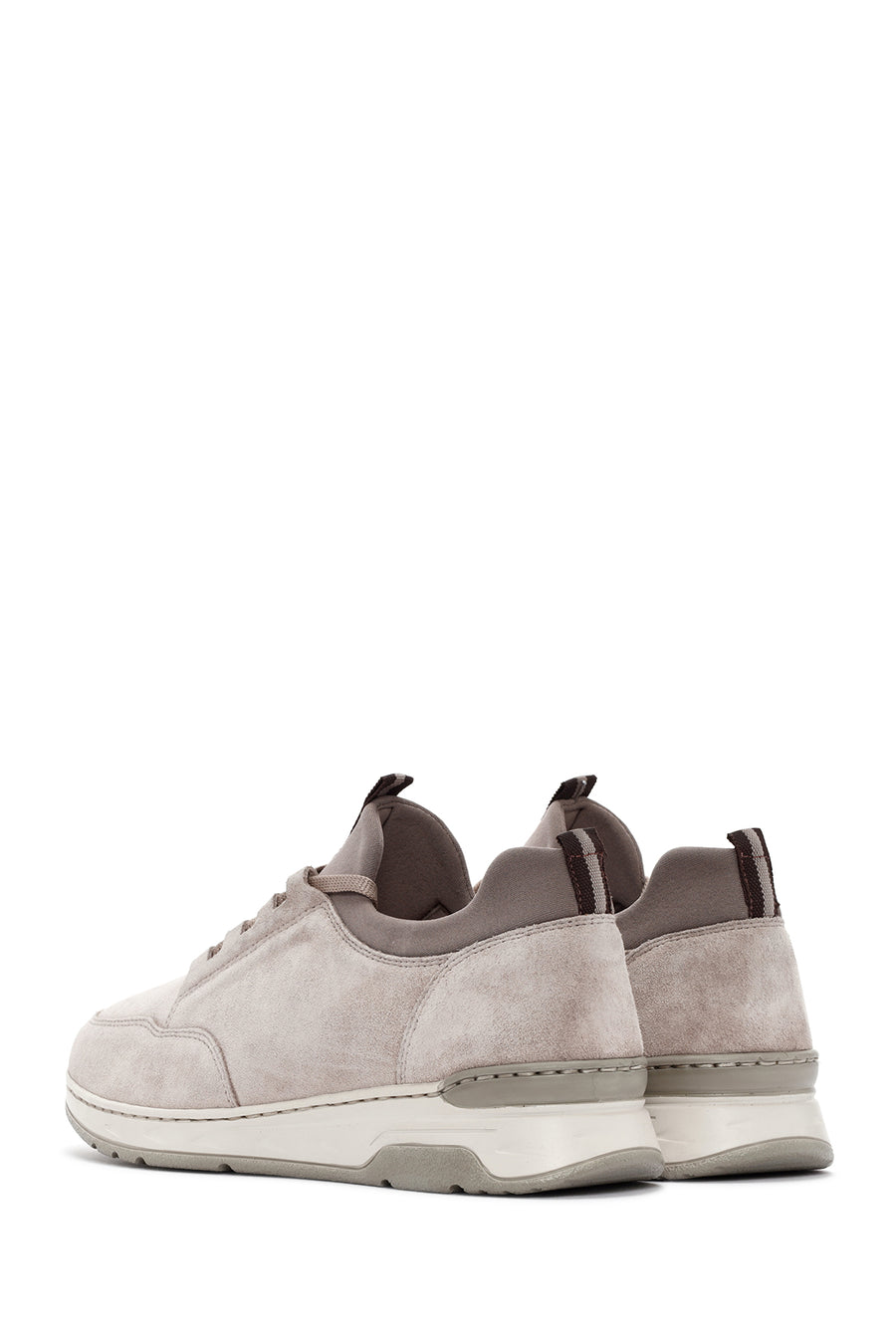 Kadın Bej Bağcıklı Süet Deri Sneaker