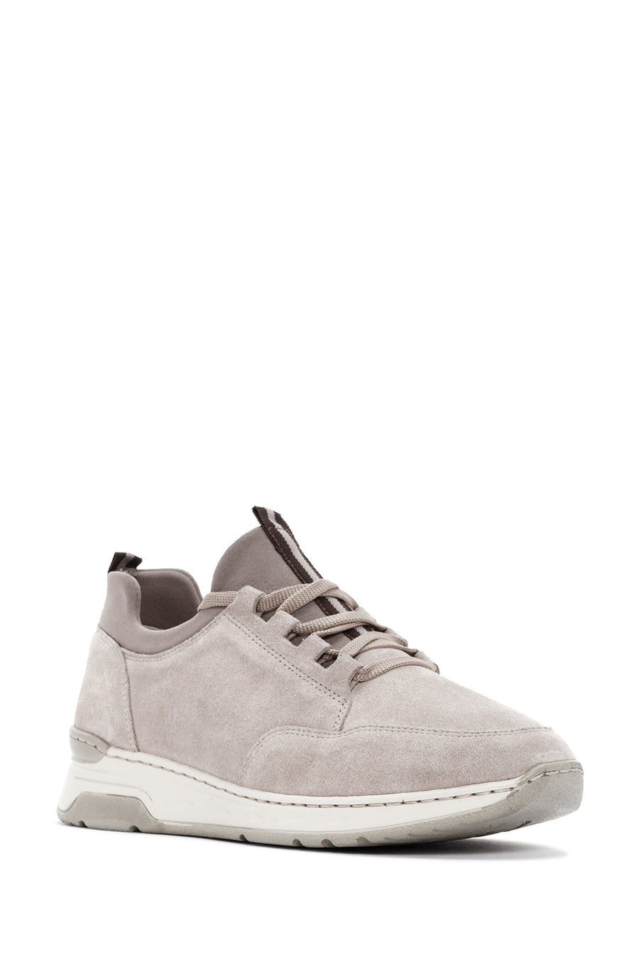 Kadın Bej Bağcıklı Süet Deri Sneaker