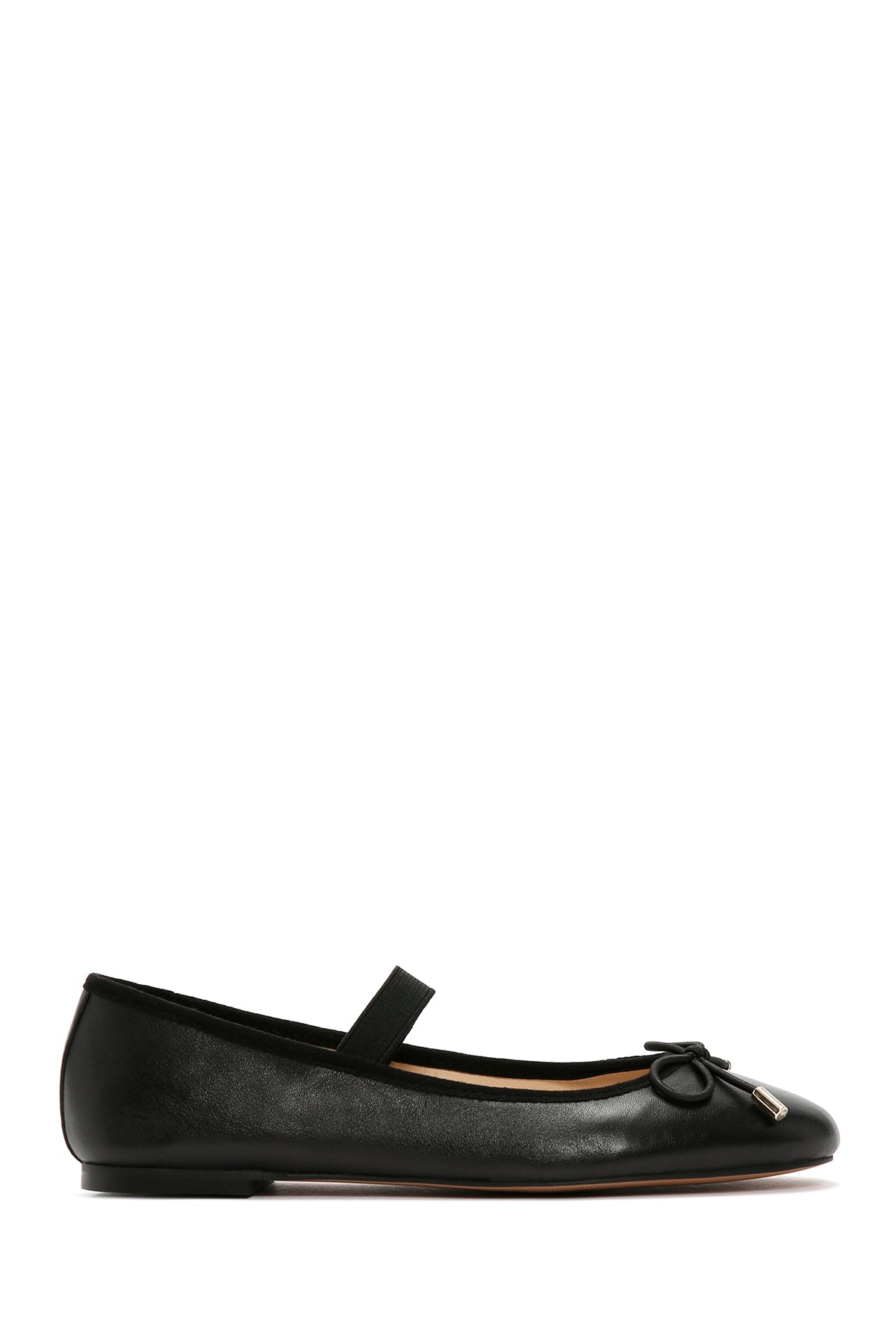 Women's Black Leather Ballerinas 24SFD550218 | Derimod