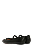 Women's Black Leather Ballerinas | Derimod