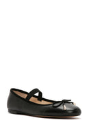 Women's Black Leather Ballerinas | Derimod