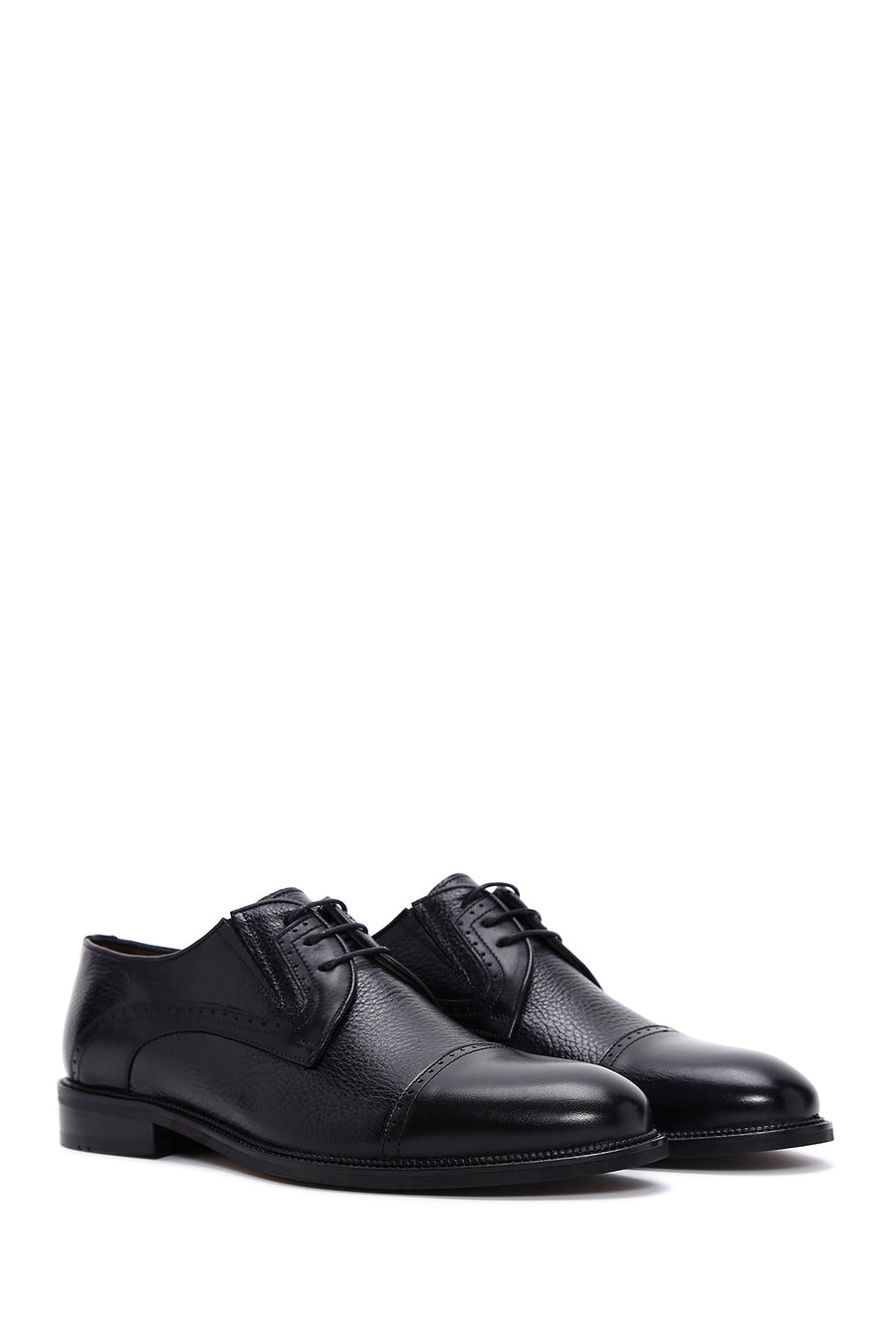 Men's Black Laced Leather Classic Shoes