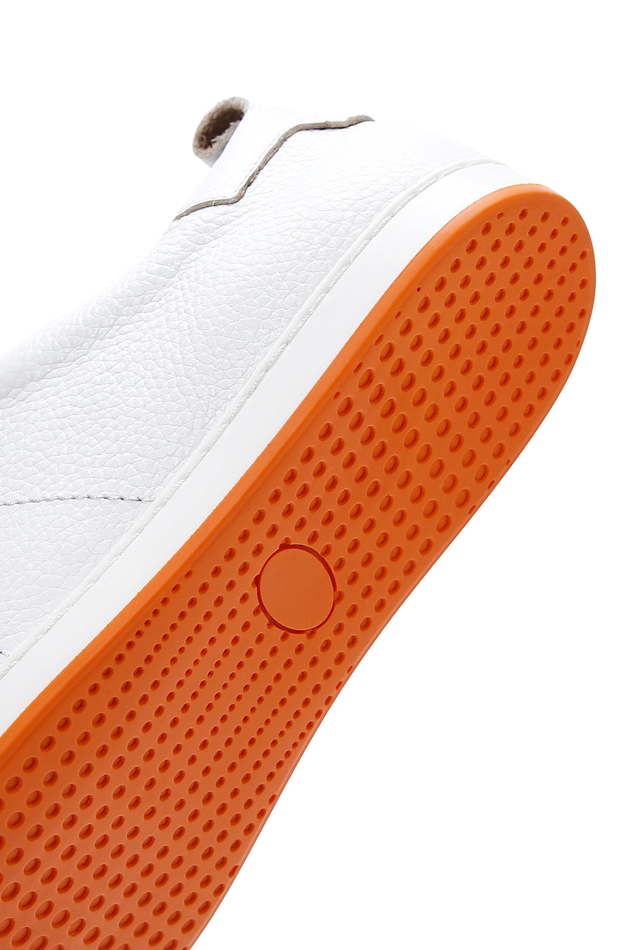 Men's White Lace-Up Leather Sneaker