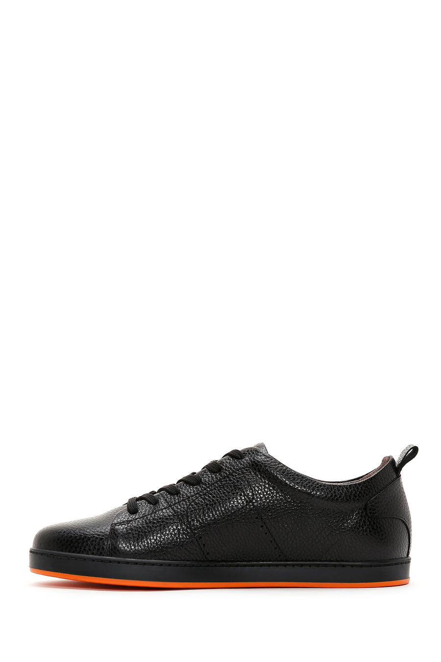 Men's Black Lace-up Leather Sneaker