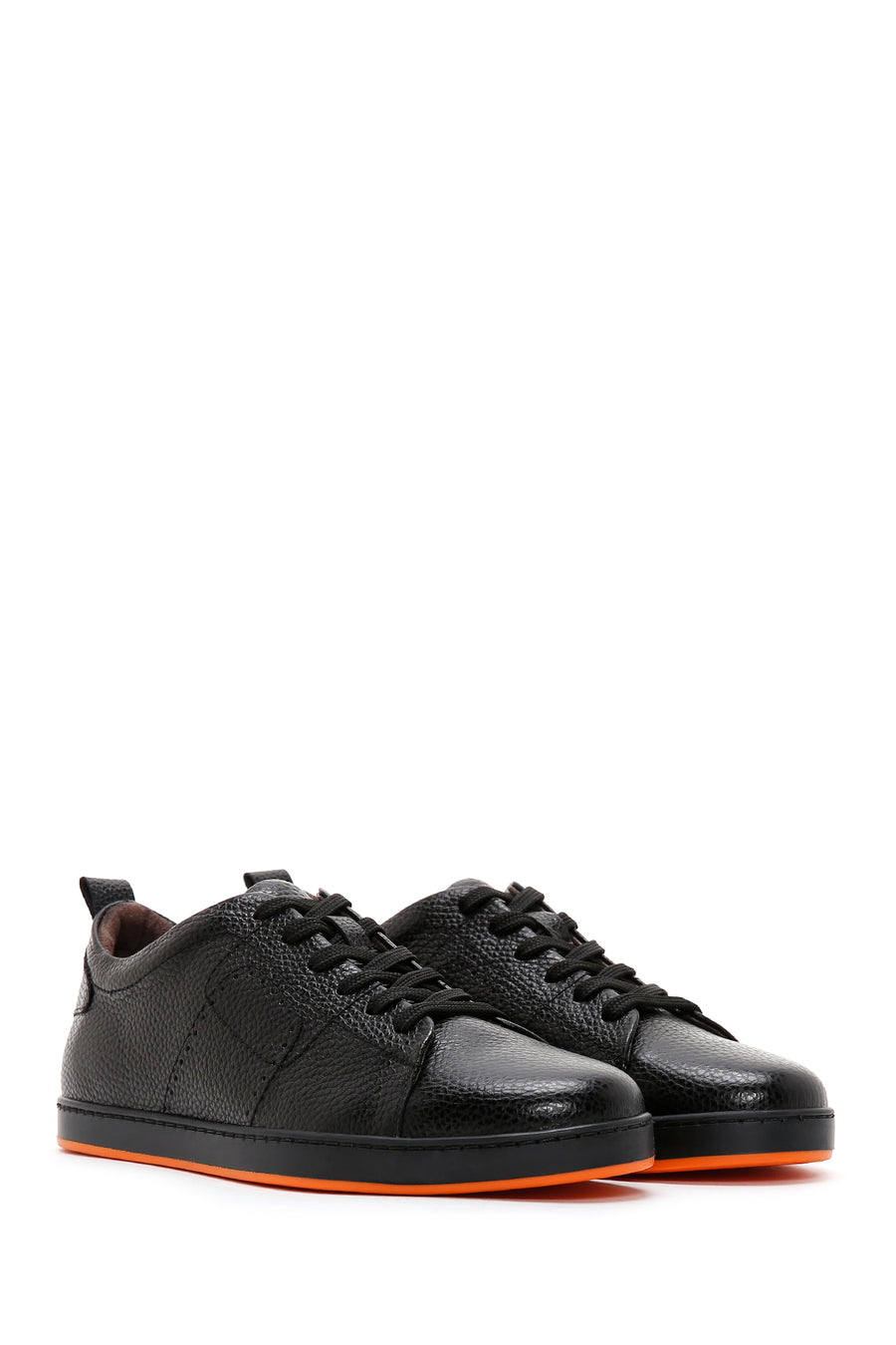 Men's Black Lace-up Leather Sneaker