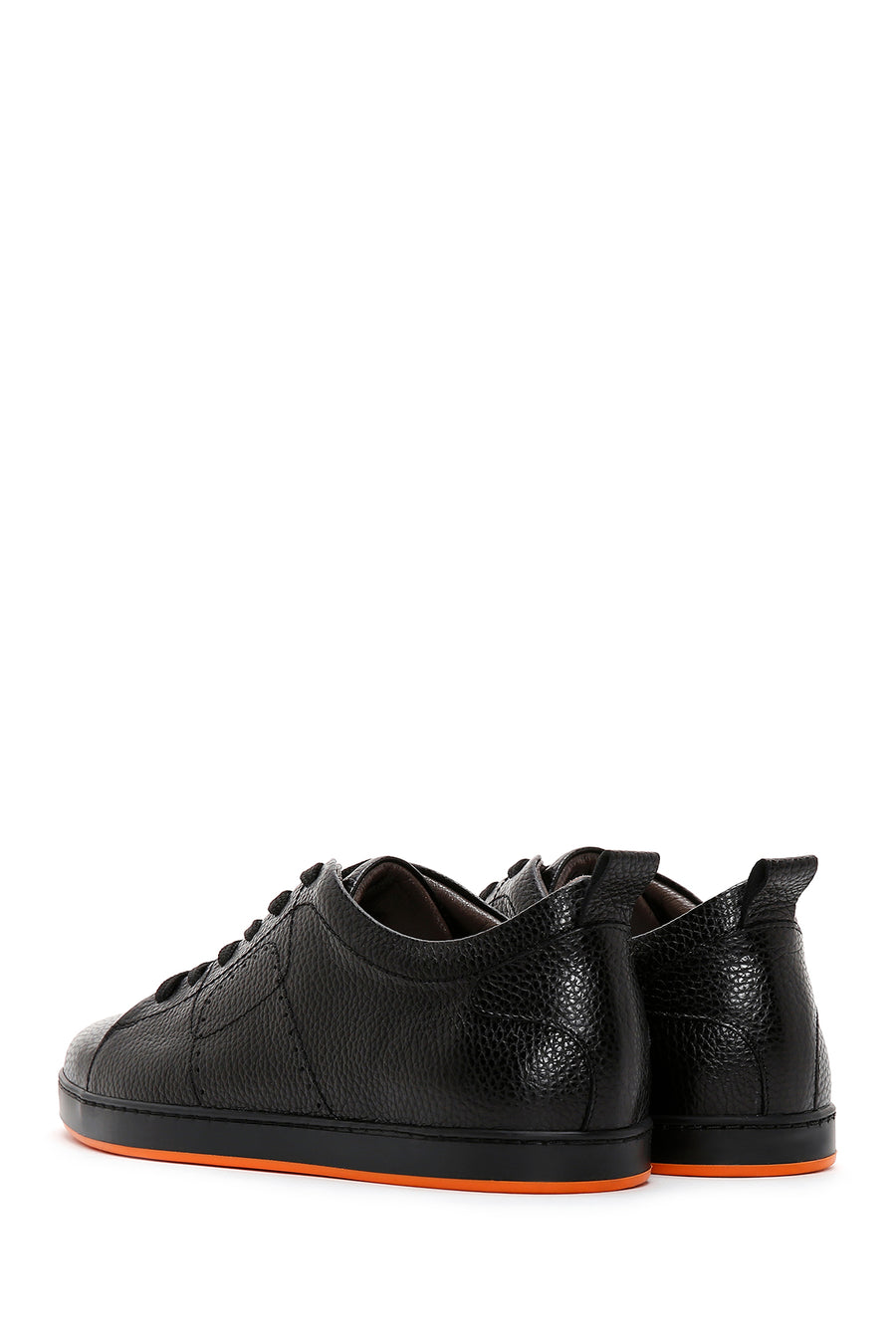 Men's Black Lace-up Leather Sneaker