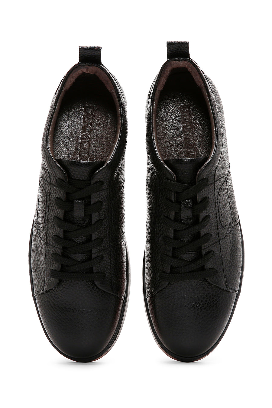 Men's Black Lace-up Leather Sneaker