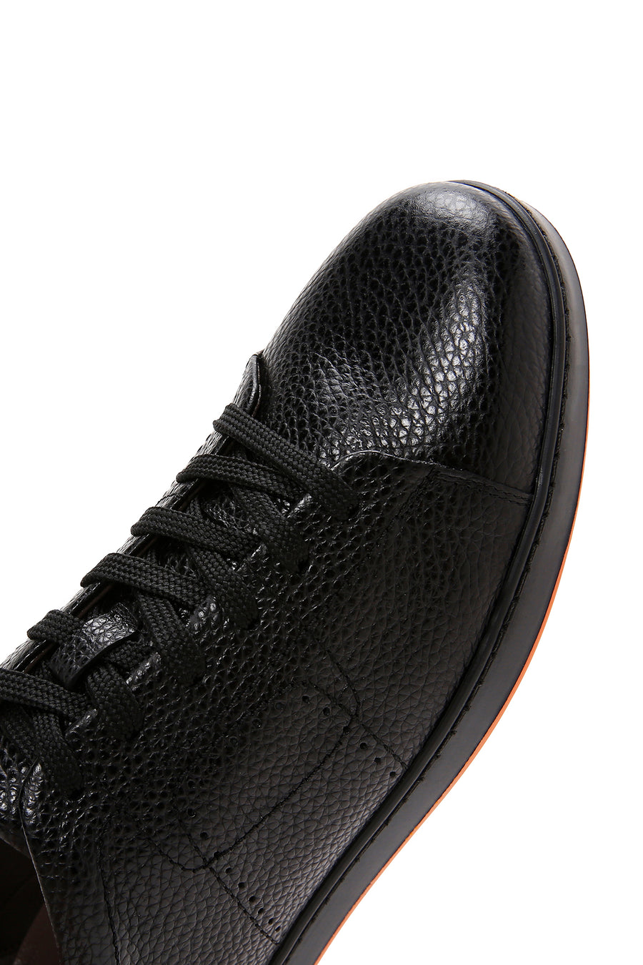 Men's Black Lace-up Leather Sneaker
