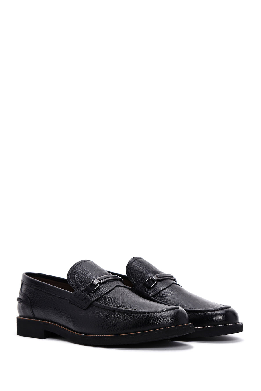 Men's Black Leather Casual Loafer
