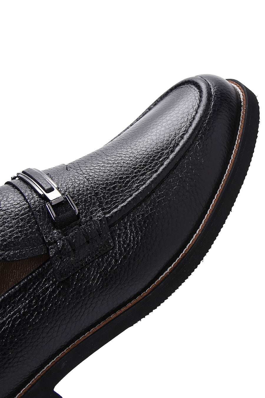 Men's Black Leather Casual Loafer