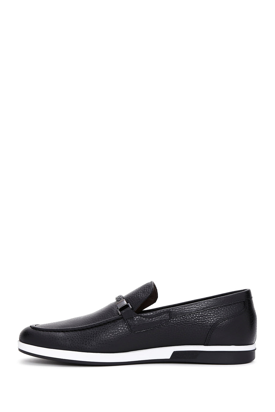 Men's Black Leather Casual Loafer
