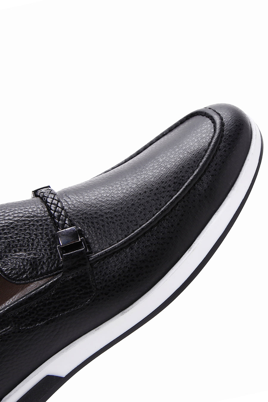 Men's Black Leather Casual Loafer