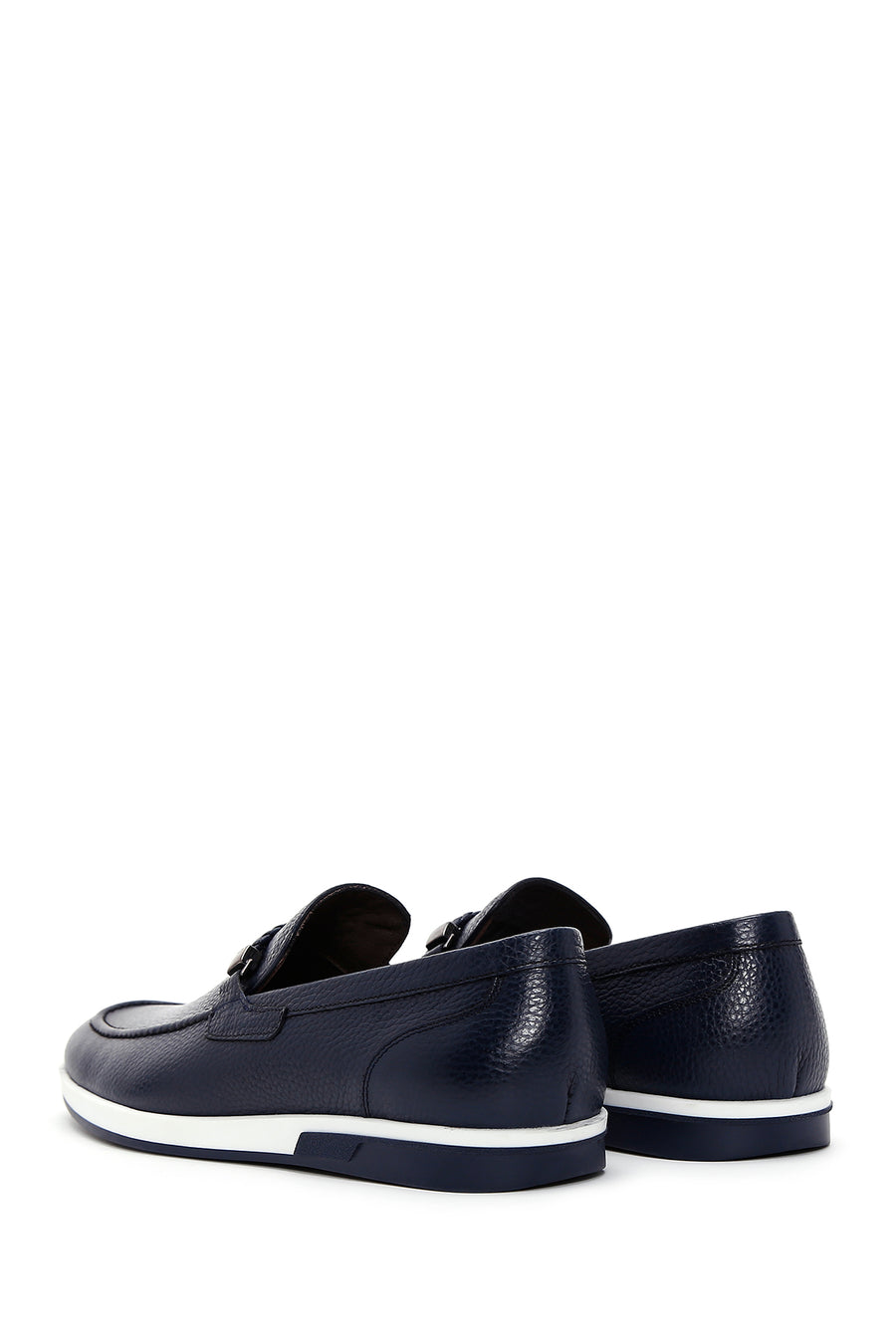 Men's Navy Blue Leather Casual Loafer