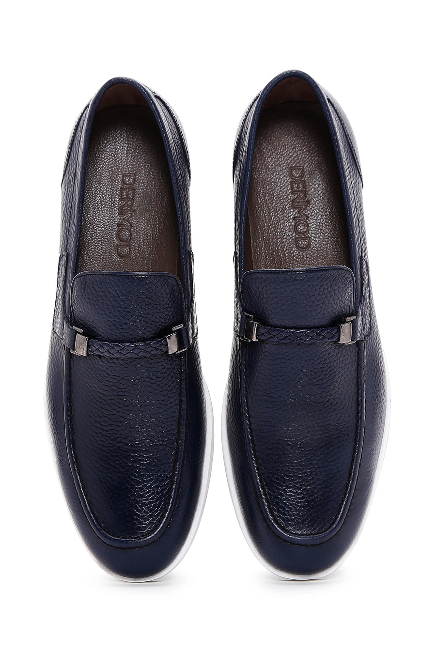 Men's Navy Blue Leather Casual Loafer