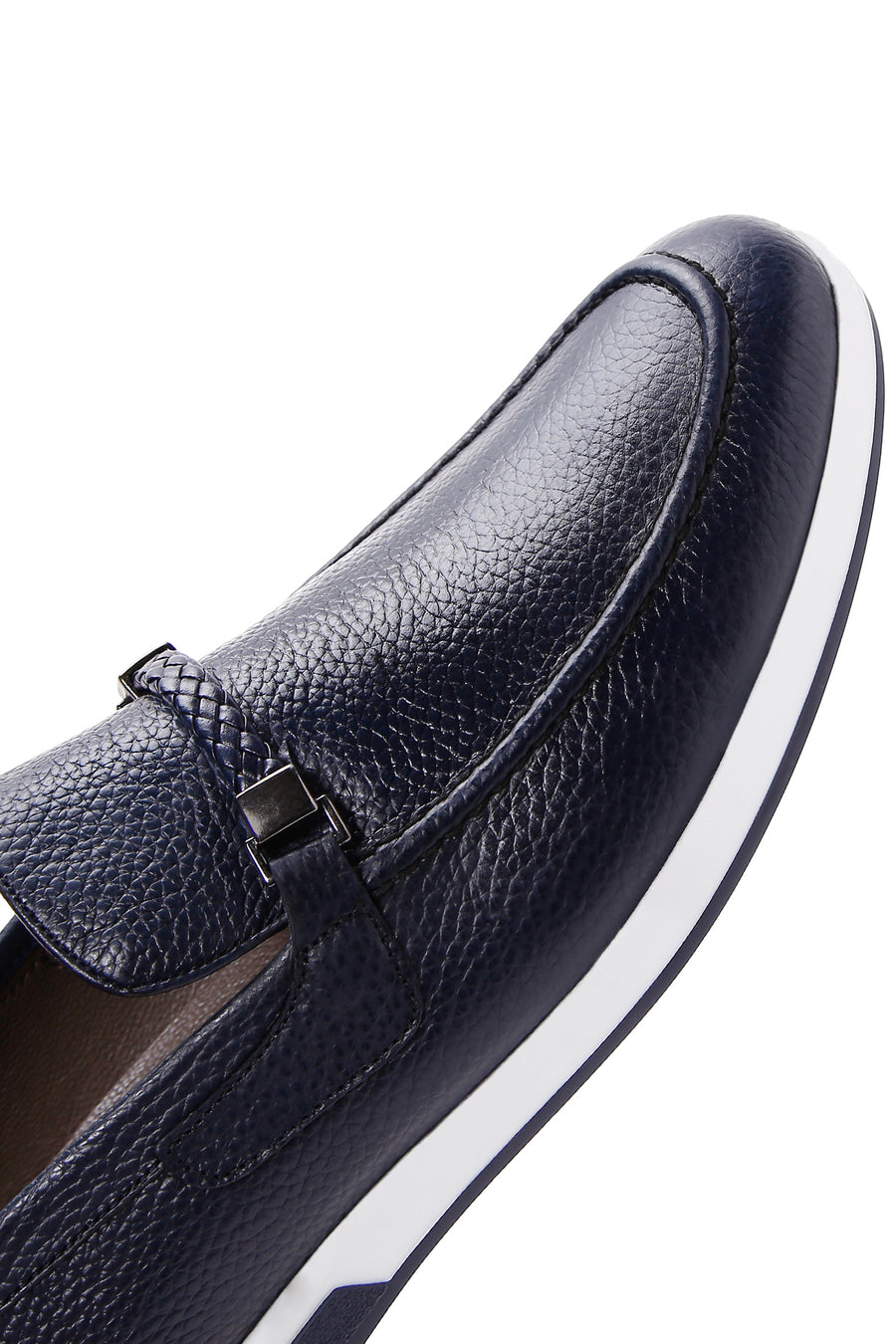 Men's Navy Blue Leather Casual Loafer