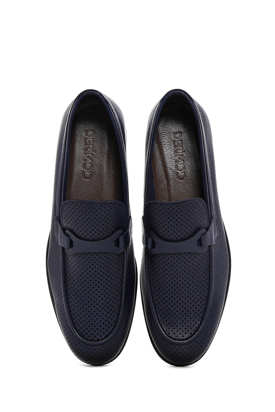 Men's Navy Blue Leather Casual Loafer