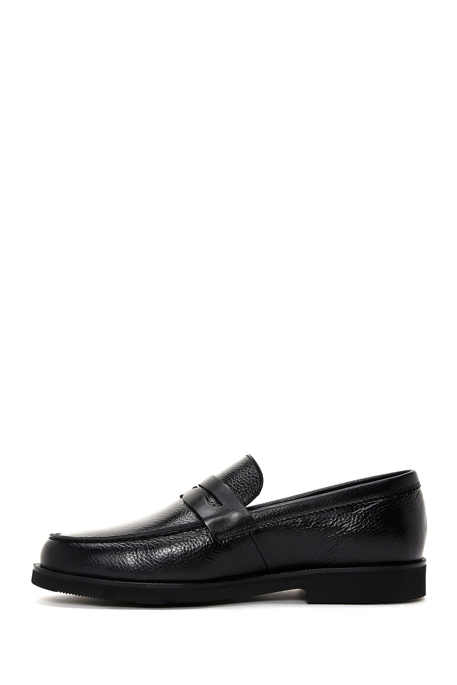 Men's Black Leather Casual Loafer