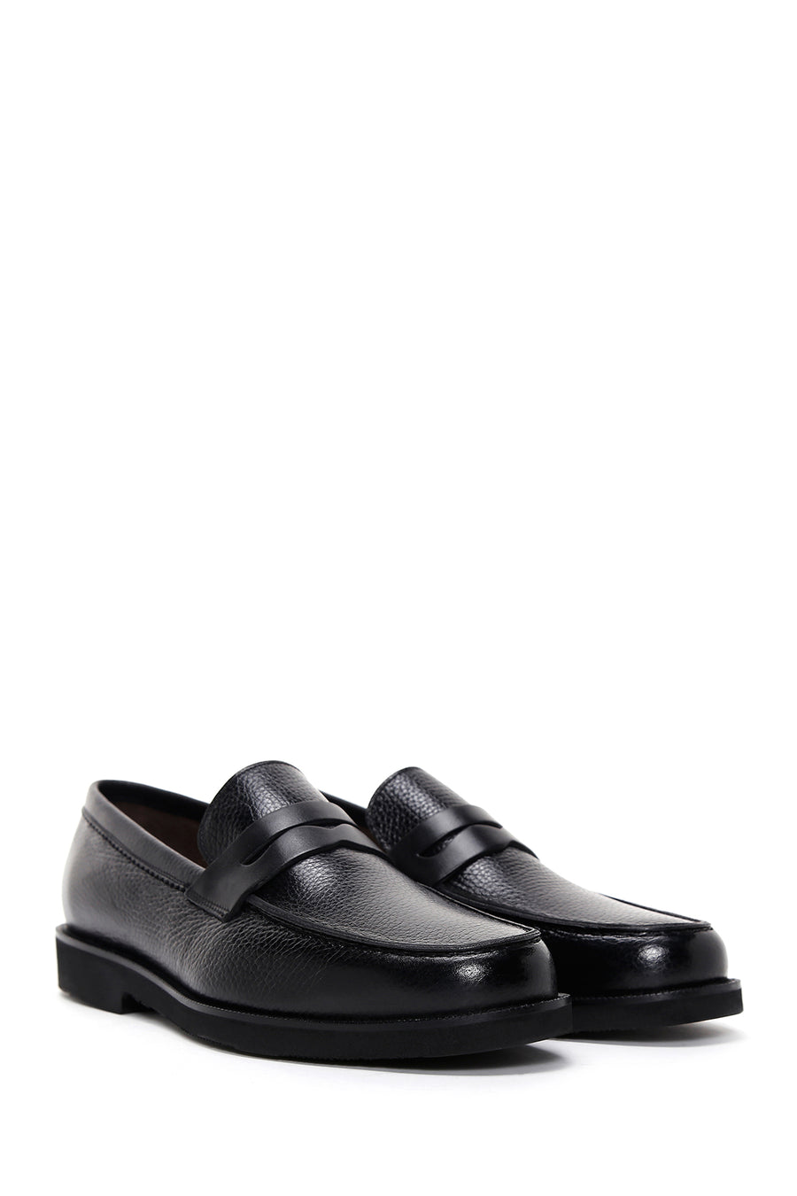 Men's Black Leather Casual Loafer