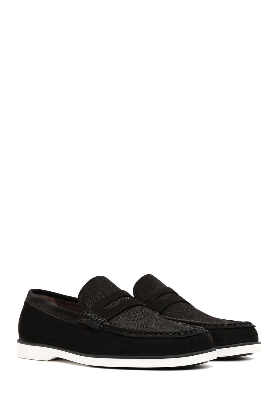 Men's Black Nubuck Leather Casual Loafer