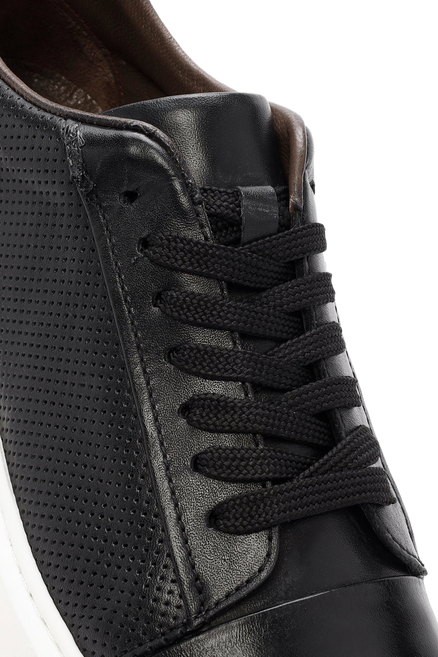 
Men's Black Lace-Up Leather Sneaker
