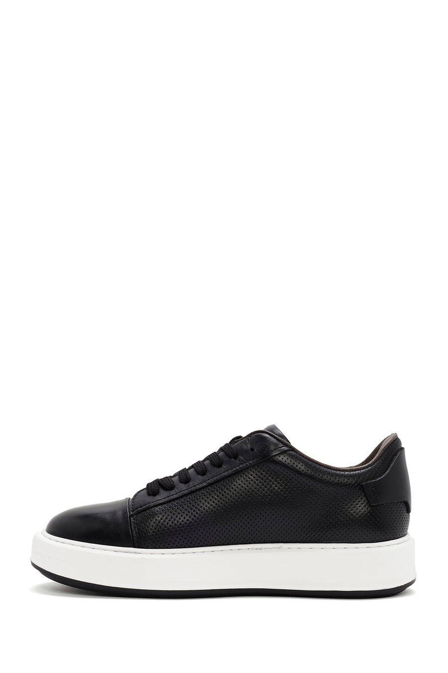 
Men's Black Lace-Up Leather Sneaker
