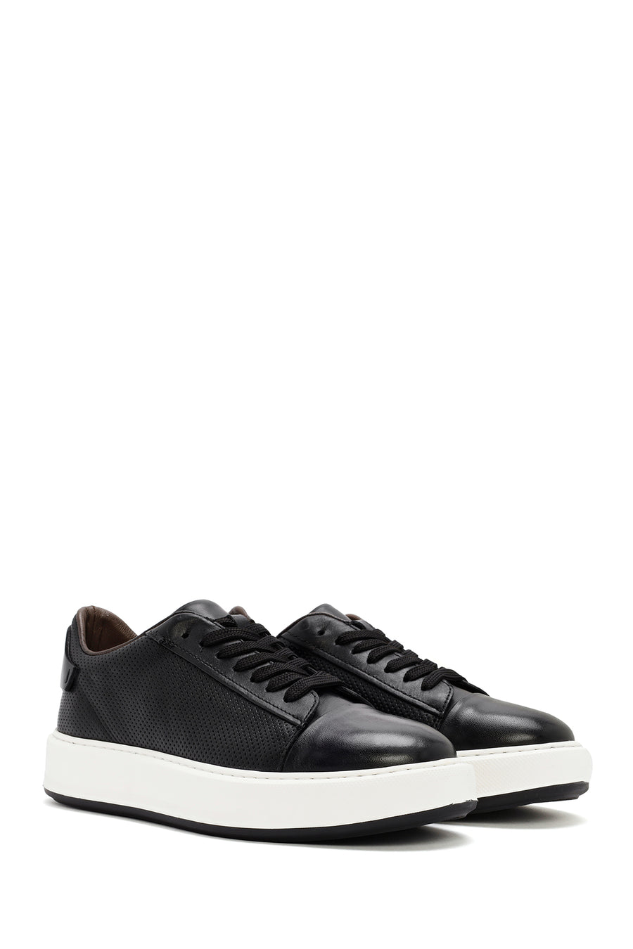 
Men's Black Lace-Up Leather Sneaker
