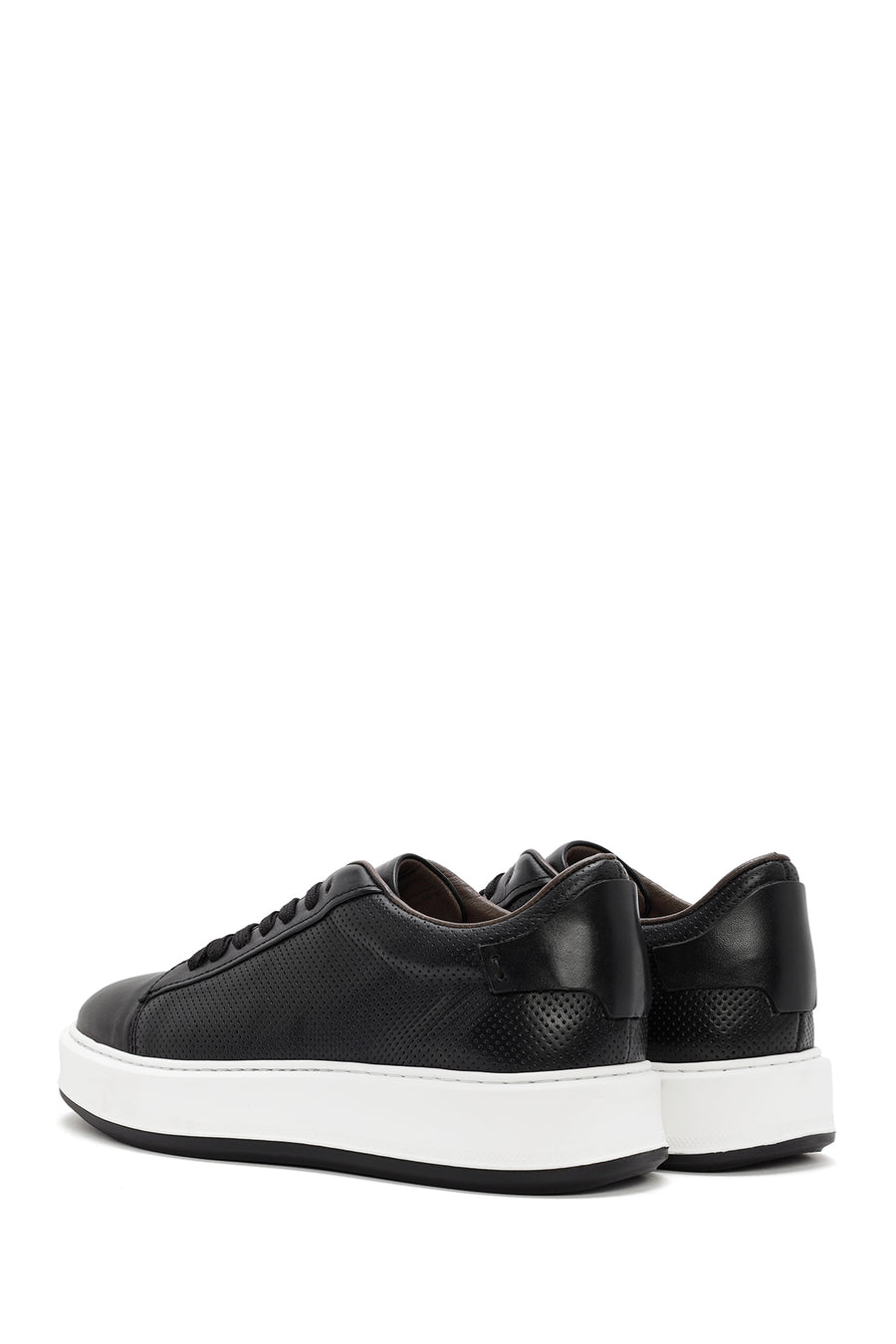 
Men's Black Lace-Up Leather Sneaker

