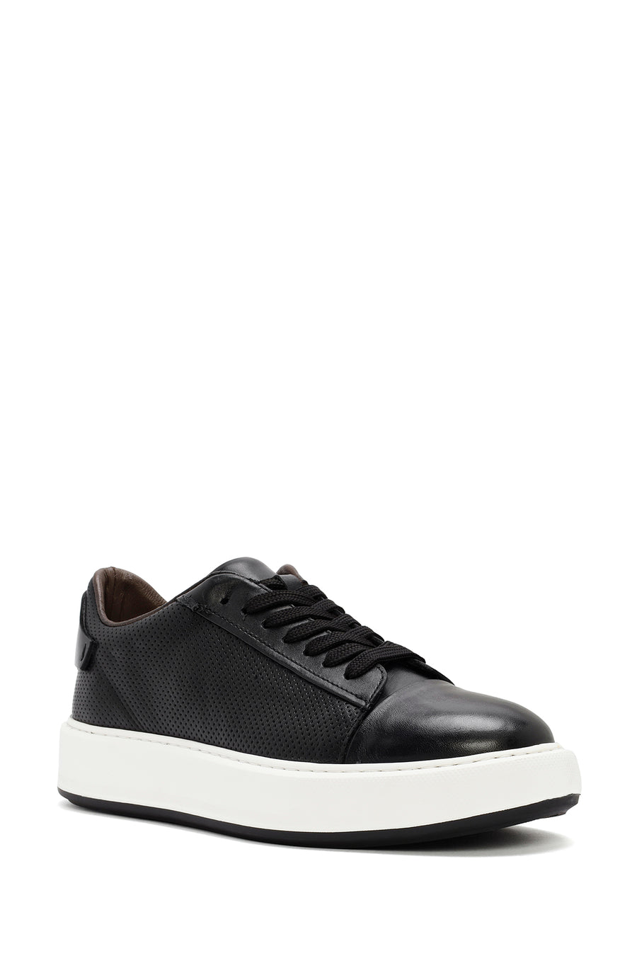 
Men's Black Lace-Up Leather Sneaker
