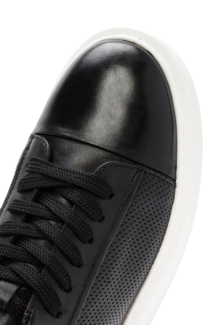 
Men's Black Lace-Up Leather Sneaker
