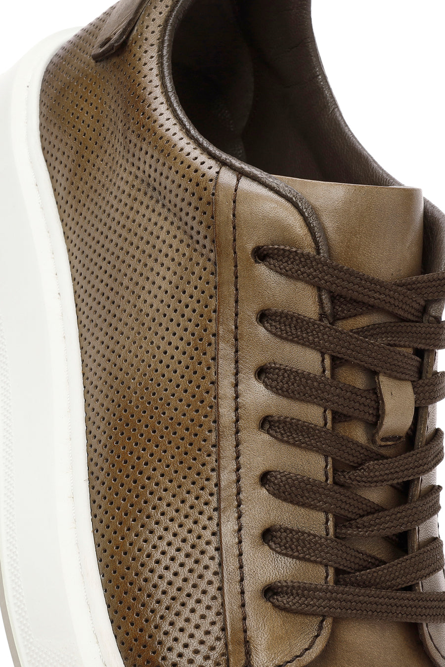 Men's Tan Lace-up Leather Sneaker