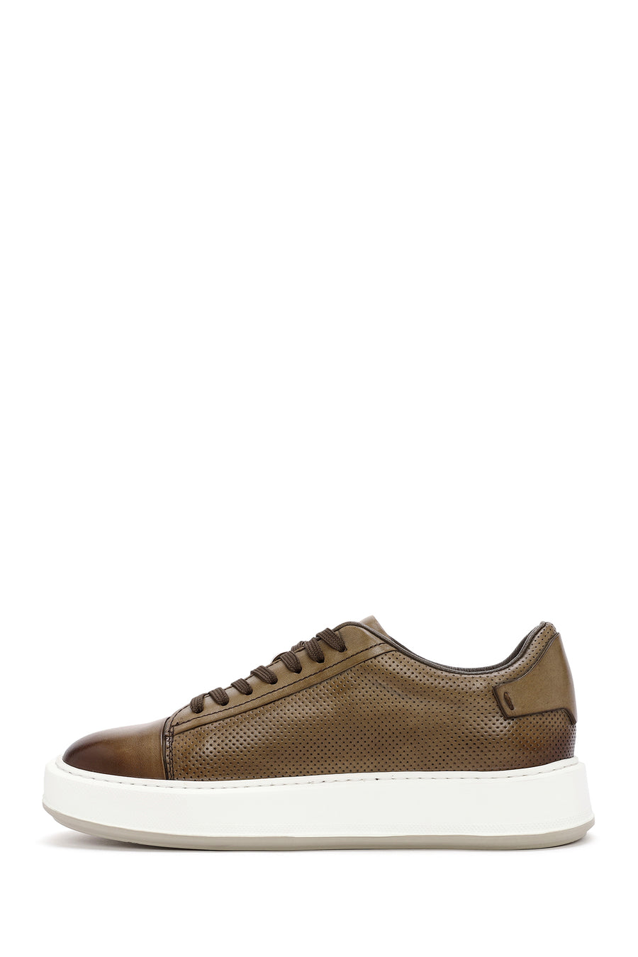Men's Tan Lace-up Leather Sneaker