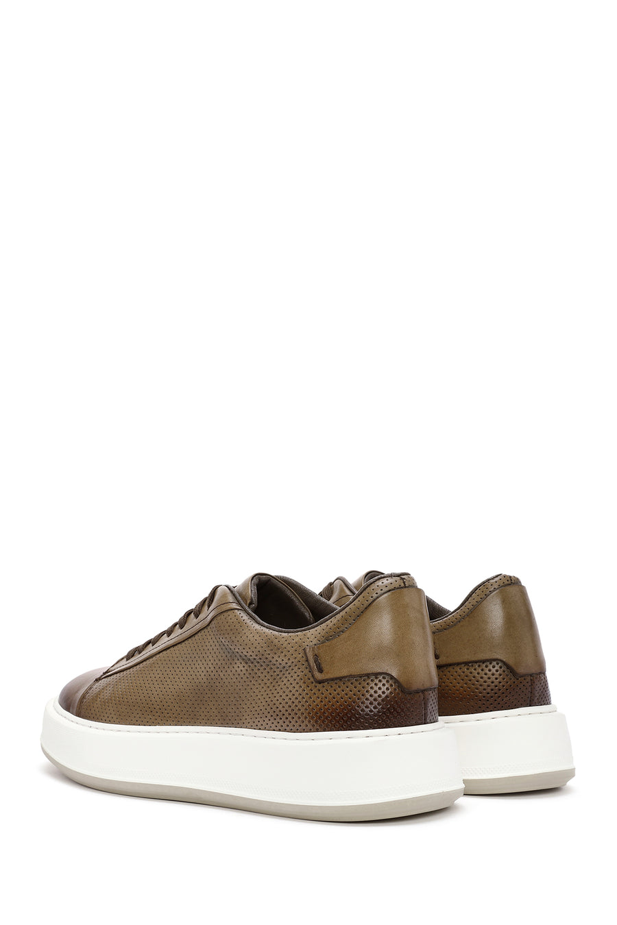 Men's Tan Lace-up Leather Sneaker