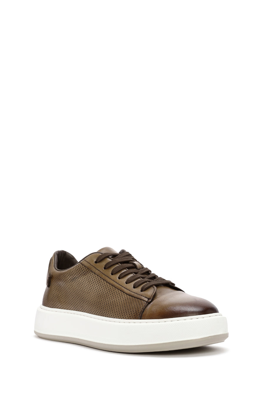 Men's Tan Lace-up Leather Sneaker