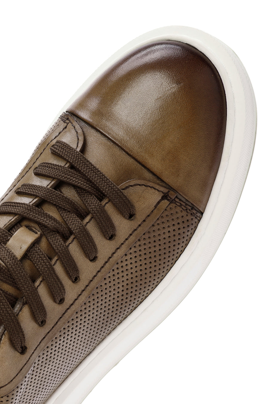 Men's Tan Lace-up Leather Sneaker