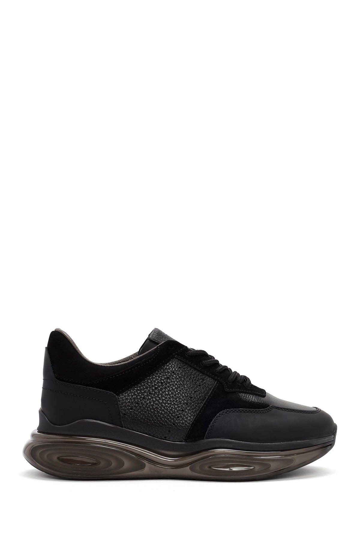 
Men's Black Thick Sole Lace-Up Leather Casual Sneaker
 24SFD602214 | Derimod