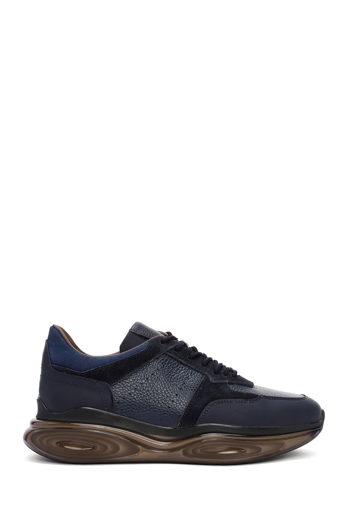 
Men's Navy Thick Sole Lace-Up Leather Casual Sneaker
 24SFD602214 | Derimod