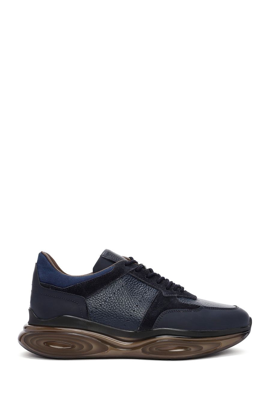 
Men's Navy Thick Sole Lace-Up Leather Casual Sneaker
 24SFD602214 | Derimod
